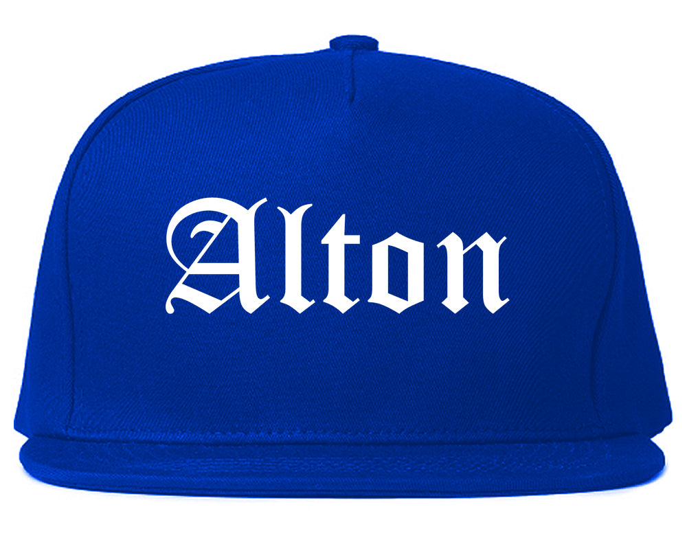 Alton Illinois IL Old English Mens Snapback Hat Royal Blue