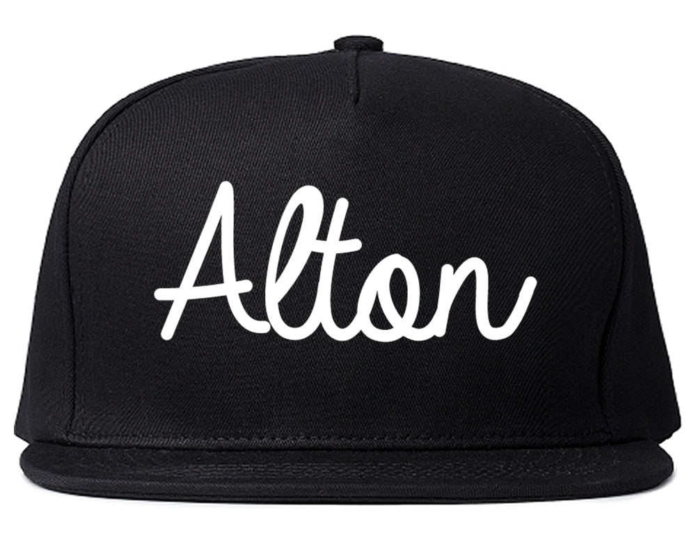 Alton Illinois IL Script Mens Snapback Hat Black
