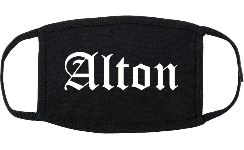 Alton Texas TX Old English Cotton Face Mask Black