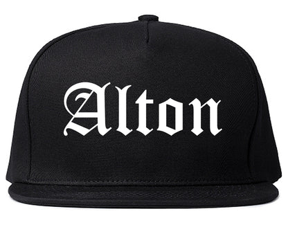 Alton Texas TX Old English Mens Snapback Hat Black