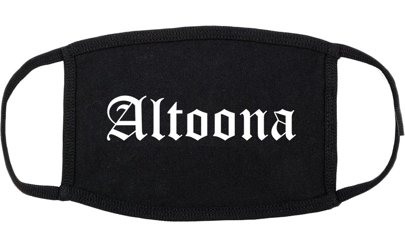 Altoona Iowa IA Old English Cotton Face Mask Black