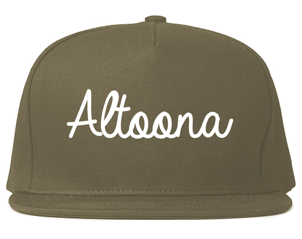 Altoona Iowa IA Script Mens Snapback Hat Grey