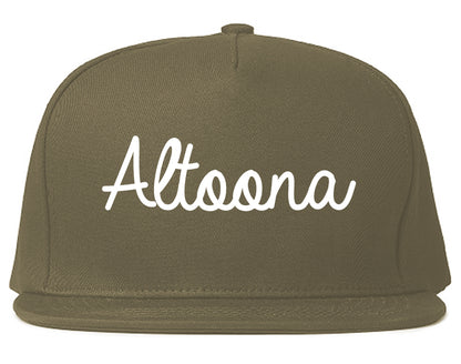 Altoona Iowa IA Script Mens Snapback Hat Grey