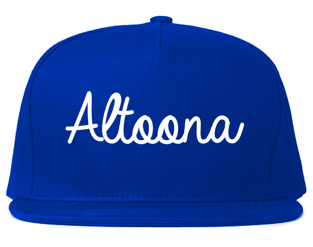 Altoona Iowa IA Script Mens Snapback Hat Royal Blue