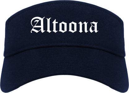 Altoona Iowa IA Old English Mens Visor Cap Hat Navy Blue