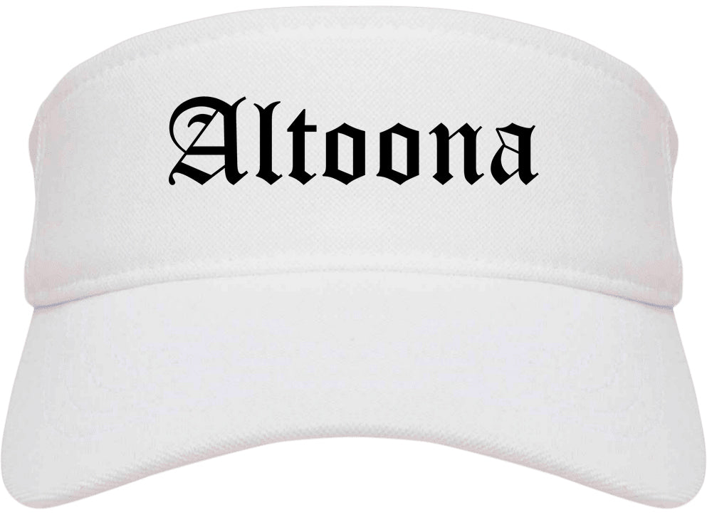 Altoona Pennsylvania PA Old English Mens Visor Cap Hat White