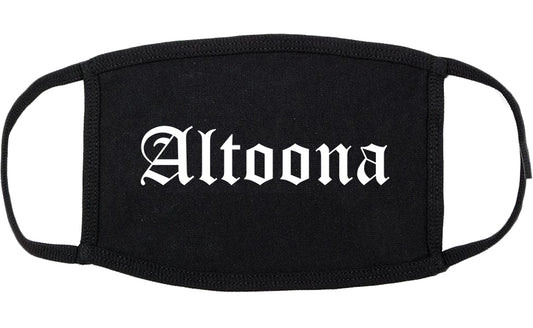 Altoona Wisconsin WI Old English Cotton Face Mask Black