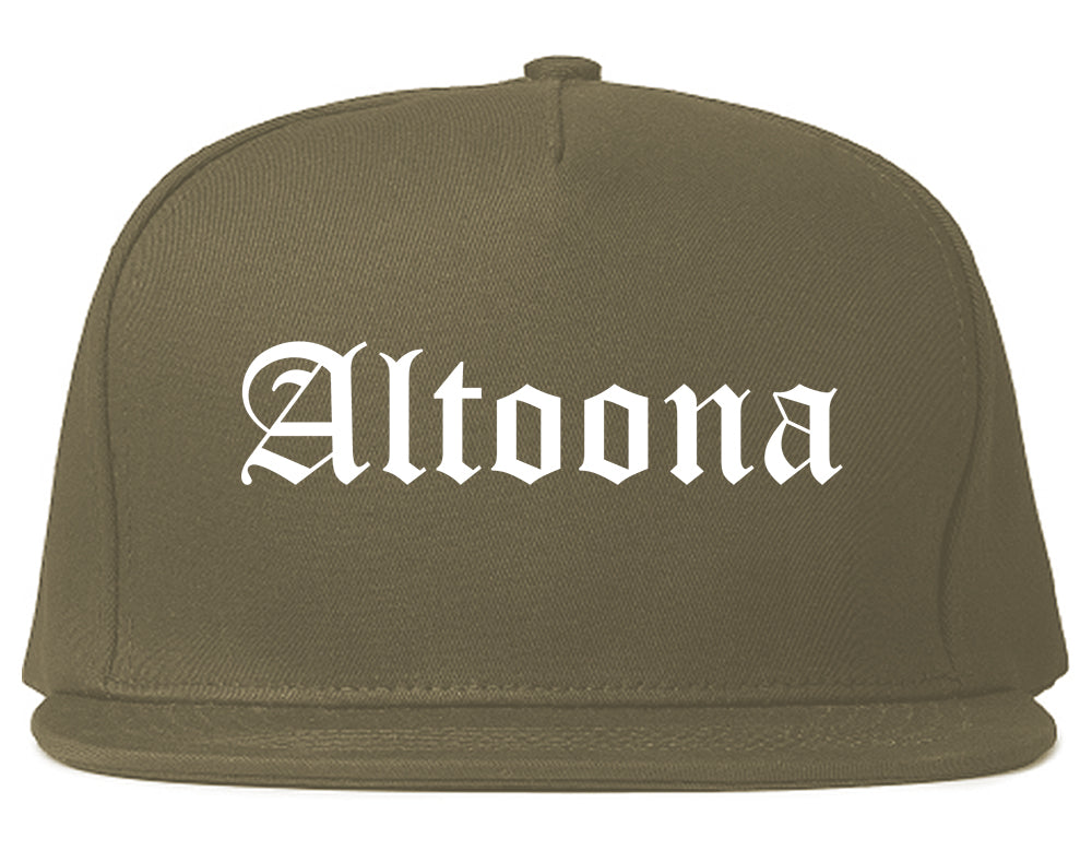 Altoona Wisconsin WI Old English Mens Snapback Hat Grey