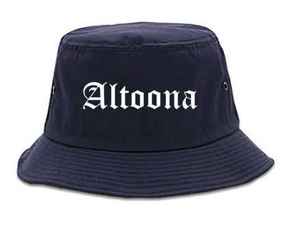 Altoona Wisconsin WI Old English Mens Bucket Hat Navy Blue
