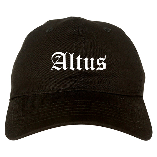 Altus Oklahoma OK Old English Mens Dad Hat Baseball Cap Black