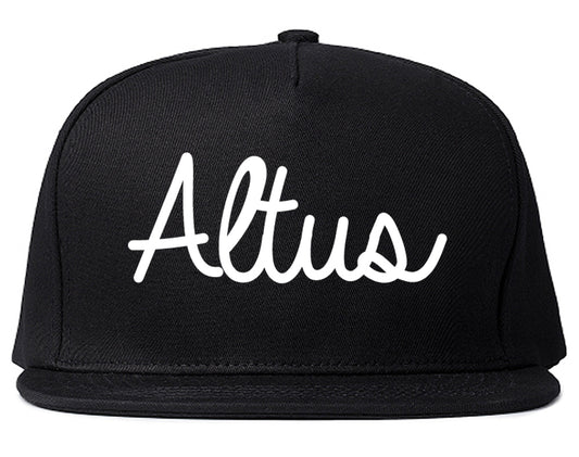 Altus Oklahoma OK Script Mens Snapback Hat Black