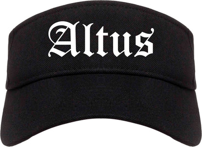 Altus Oklahoma OK Old English Mens Visor Cap Hat Black