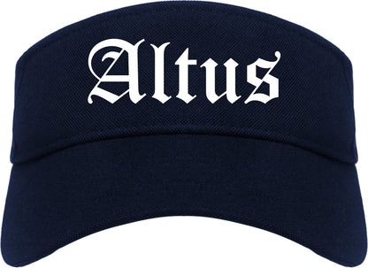 Altus Oklahoma OK Old English Mens Visor Cap Hat Navy Blue