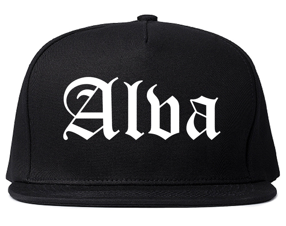 Alva Oklahoma OK Old English Mens Snapback Hat Black