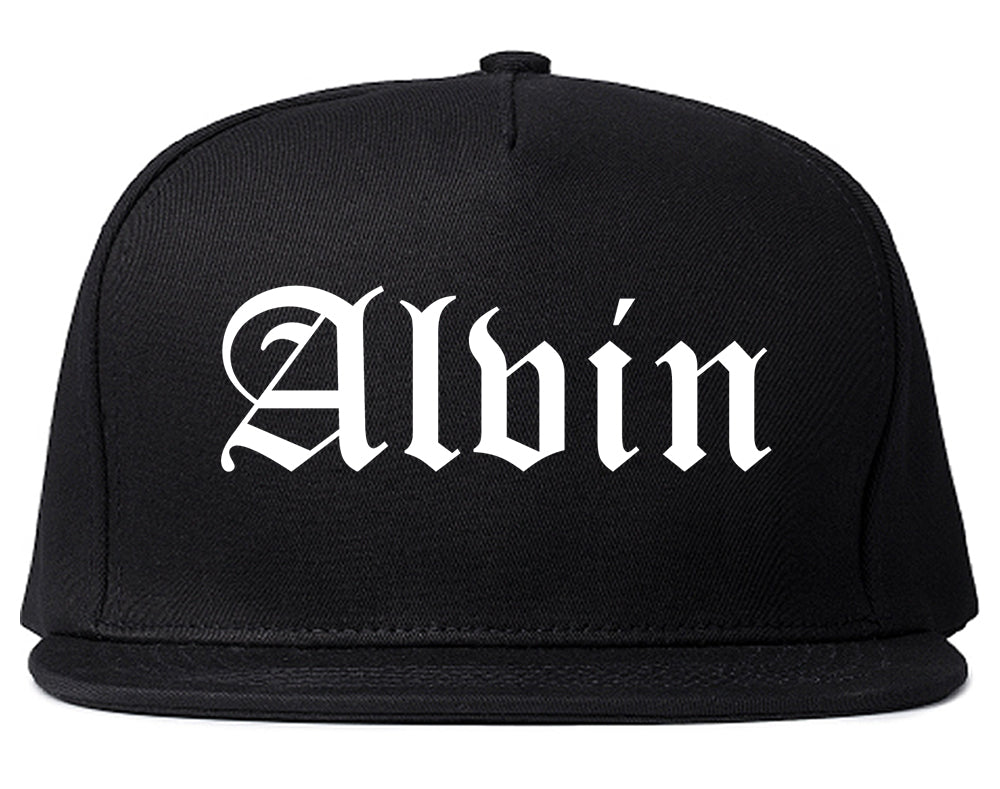 Alvin Texas TX Old English Mens Snapback Hat Black