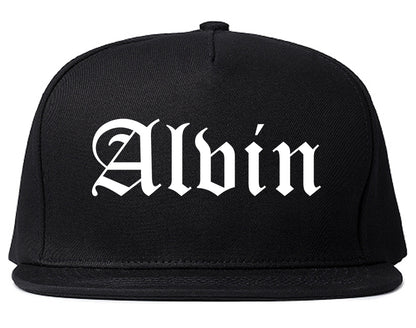 Alvin Texas TX Old English Mens Snapback Hat Black