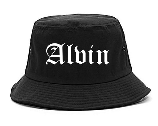 Alvin Texas TX Old English Mens Bucket Hat Black