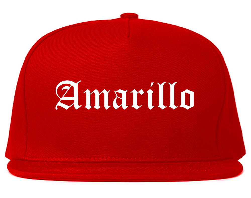 Amarillo Texas TX Old English Mens Snapback Hat Red