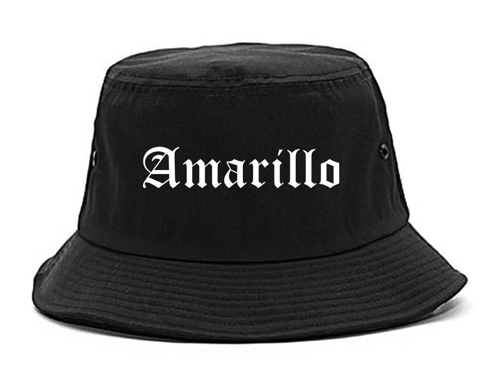 Amarillo Texas TX Old English Mens Bucket Hat Black