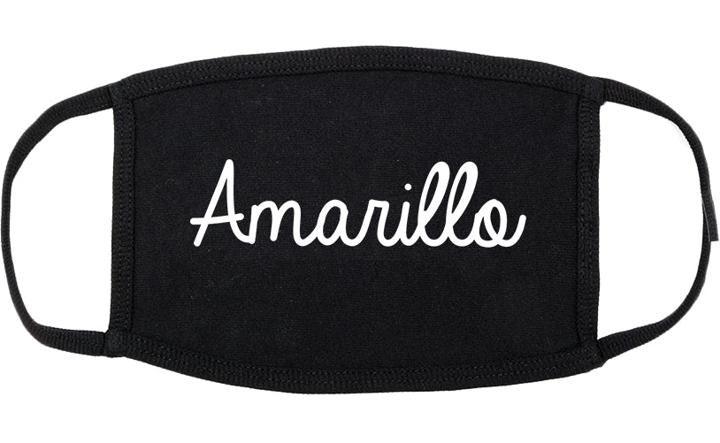 Amarillo Texas TX Script Cotton Face Mask Black