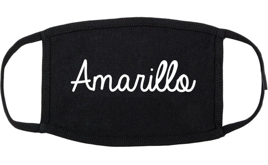 Amarillo Texas TX Script Cotton Face Mask Black