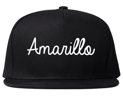 Amarillo Texas TX Script Mens Snapback Hat Black