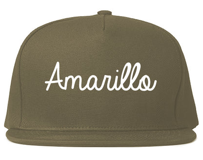 Amarillo Texas TX Script Mens Snapback Hat Grey