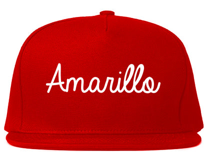 Amarillo Texas TX Script Mens Snapback Hat Red