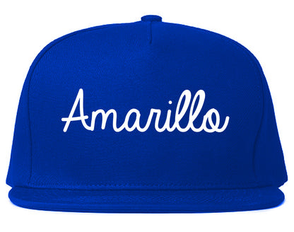 Amarillo Texas TX Script Mens Snapback Hat Royal Blue