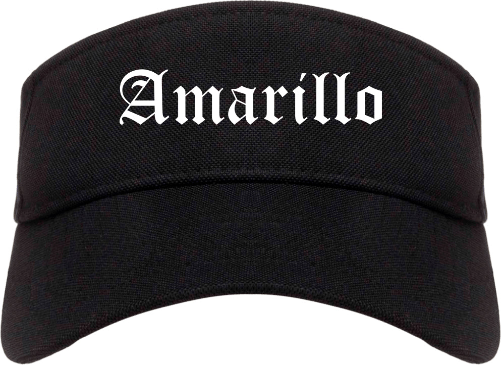 Amarillo Texas TX Old English Mens Visor Cap Hat Black