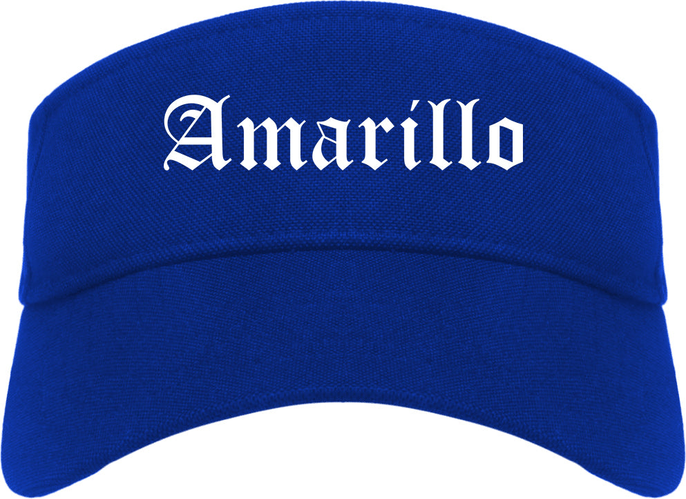 Amarillo Texas TX Old English Mens Visor Cap Hat Royal Blue