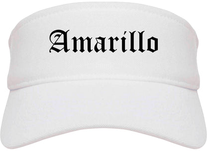 Amarillo Texas TX Old English Mens Visor Cap Hat White