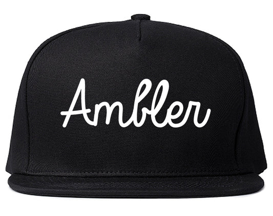 Ambler Pennsylvania PA Script Mens Snapback Hat Black