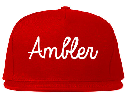 Ambler Pennsylvania PA Script Mens Snapback Hat Red