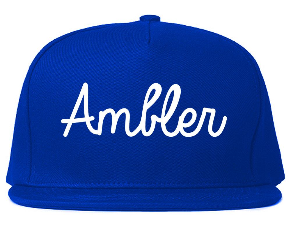 Ambler Pennsylvania PA Script Mens Snapback Hat Royal Blue