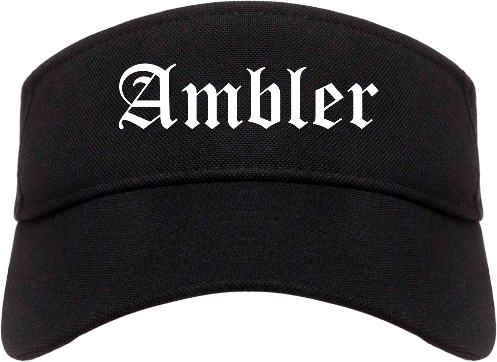 Ambler Pennsylvania PA Old English Mens Visor Cap Hat Black