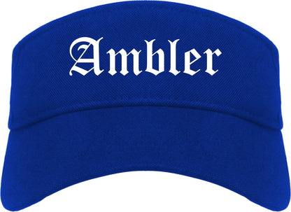 Ambler Pennsylvania PA Old English Mens Visor Cap Hat Royal Blue