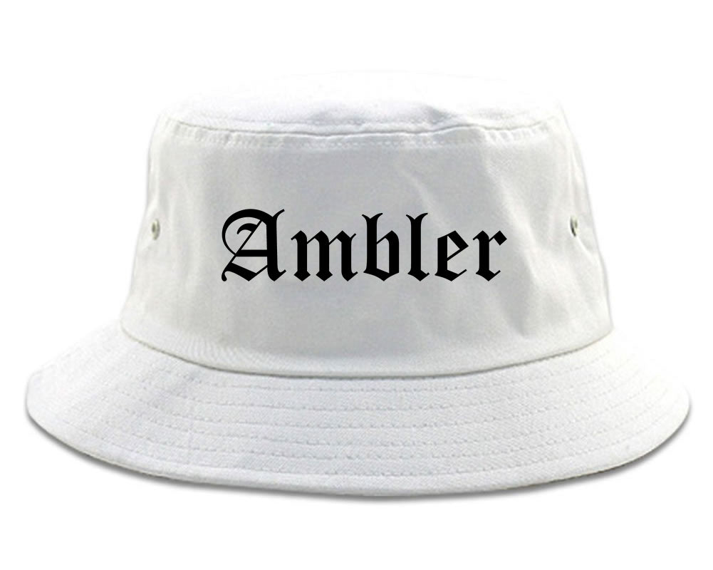 Ambler Pennsylvania PA Old English Mens Bucket Hat White