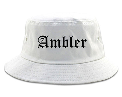 Ambler Pennsylvania PA Old English Mens Bucket Hat White