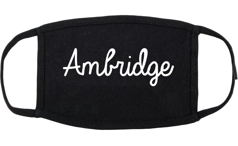 Ambridge Pennsylvania PA Script Cotton Face Mask Black