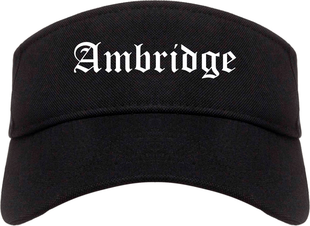 Ambridge Pennsylvania PA Old English Mens Visor Cap Hat Black