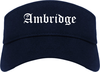 Ambridge Pennsylvania PA Old English Mens Visor Cap Hat Navy Blue