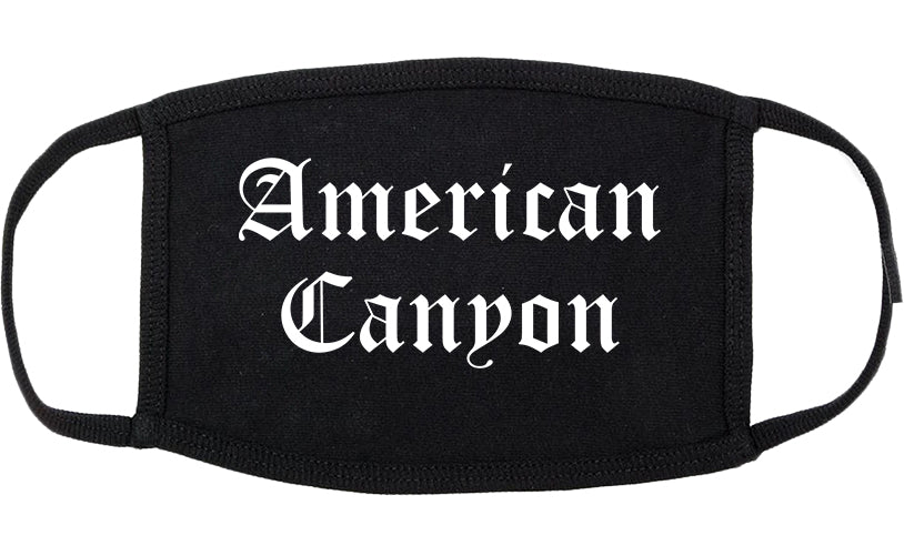 American Canyon California CA Old English Cotton Face Mask Black