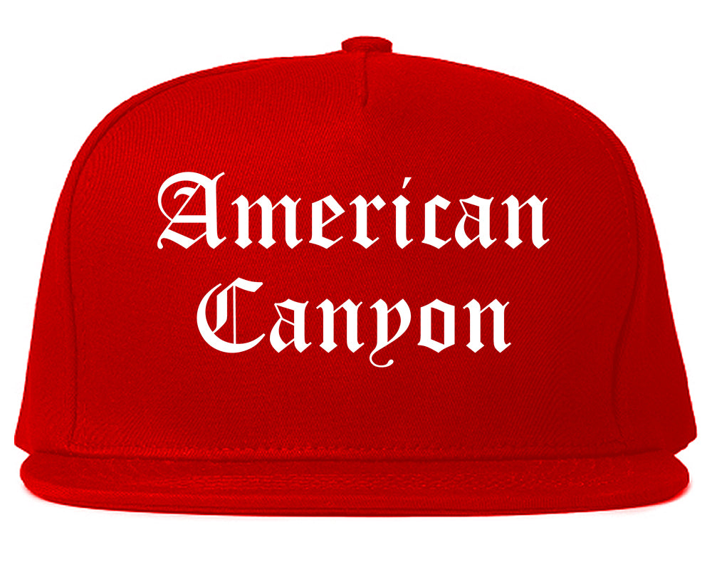 American Canyon California CA Old English Mens Snapback Hat Red