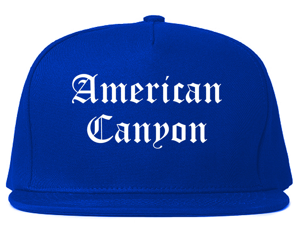 American Canyon California CA Old English Mens Snapback Hat Royal Blue