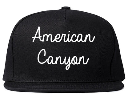 American Canyon California CA Script Mens Snapback Hat Black
