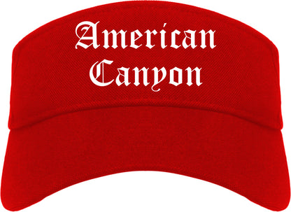 American Canyon California CA Old English Mens Visor Cap Hat Red
