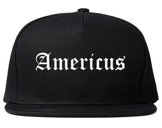 Americus Georgia GA Old English Mens Snapback Hat Black