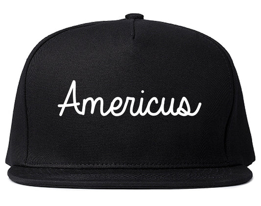 Americus Georgia GA Script Mens Snapback Hat Black