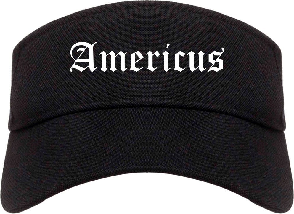 Americus Georgia GA Old English Mens Visor Cap Hat Black